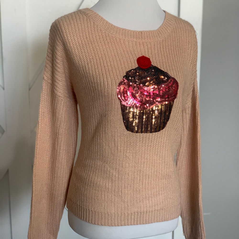 Blush pink oversized knit sweater